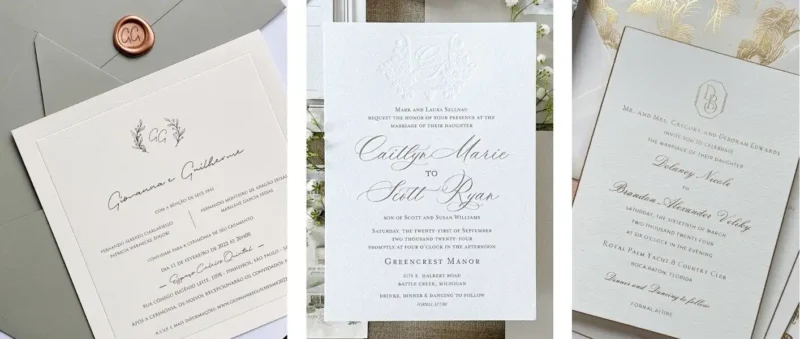 Exemplos de convite de casamento clássico