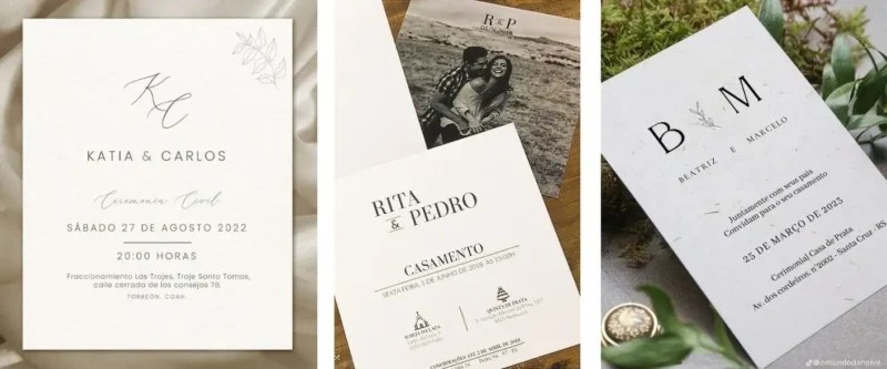 Exemplo de convite de casamento civil