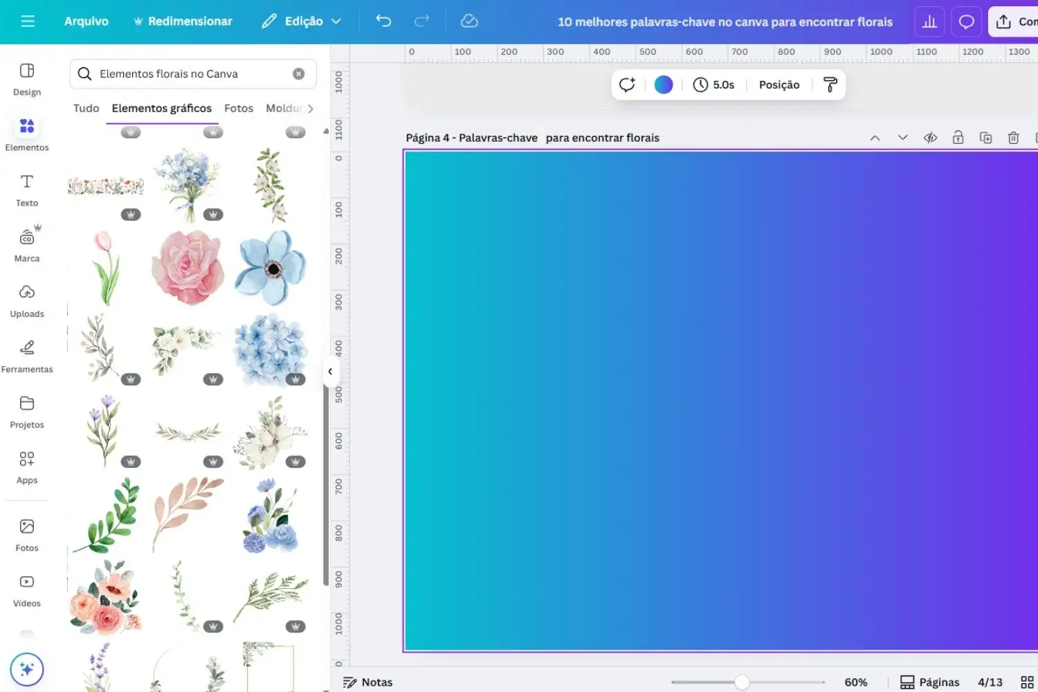 Elementos Florais no Canva: As Melhores Palavras-chave para Criar Convites Encantadores