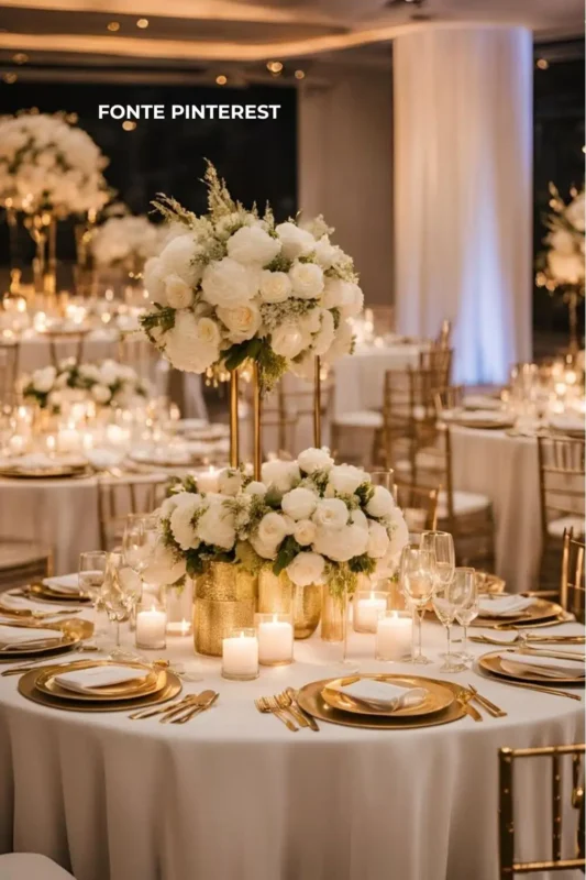 paleta de cores para casamento no salao com tons dourados